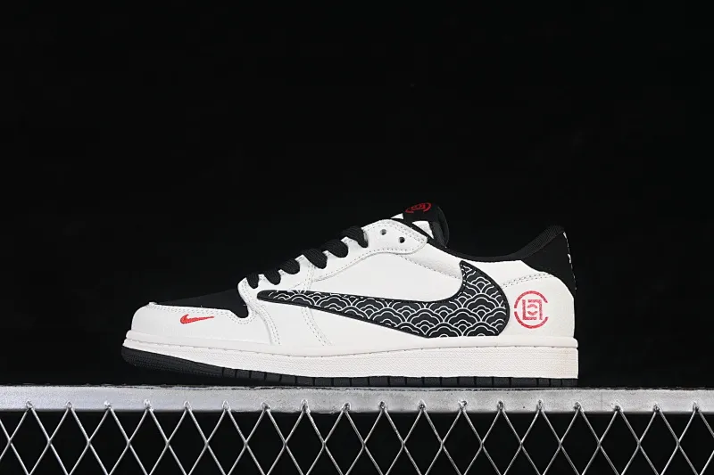 All categories Air Jordan Jordan series basketball shoes Air Jordan 1 Low High-end customized low-top sneakers Air Jordan 1 Low AJ1 Qiao 1 national style joint black and white panda High-end customized low-top retro basketball shoes JW1188-171